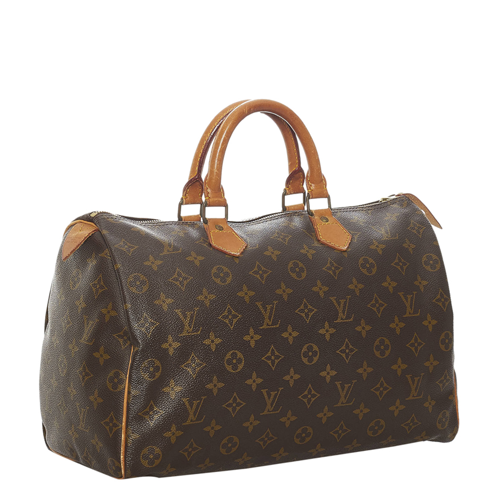 

Louis Vuitton Brown Monogram Canvas Speedy 35 Top Handle Bag