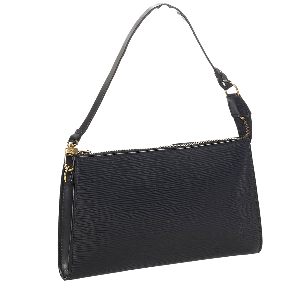 

Louis Vuitton Black Epi Leather Pochette Accessoires Bag