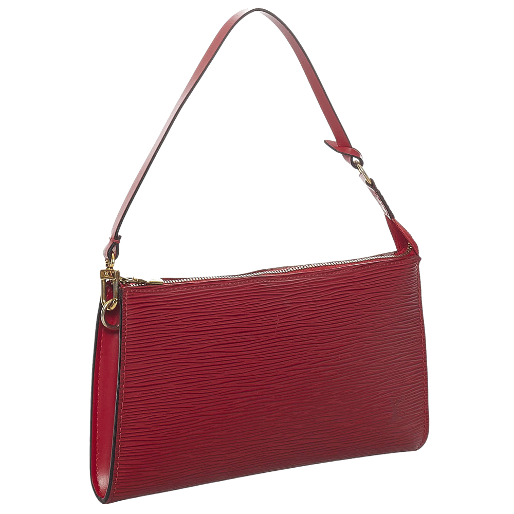 

Louis Vuitton Red Epi Leather Pochette Accessoires Bag