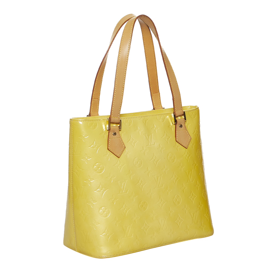 

Louis Vuitton Yellow/Brown Vernis Leather Houston Tote Bag