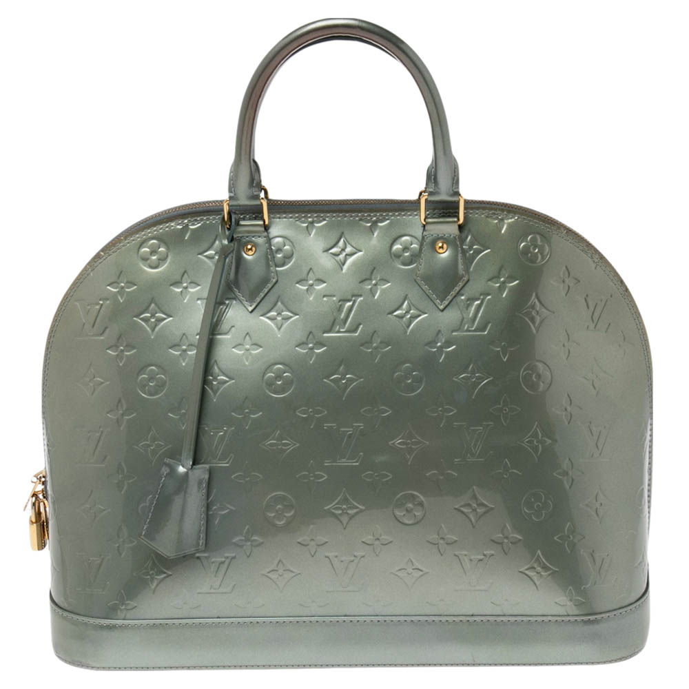 

Louis Vuitton Givre Monogram Vernis Alma GM Bag, Green