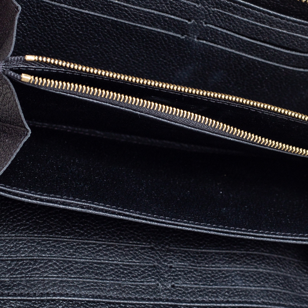 

Louis Vuitton Black Monogram Empreinte Leather Zippy Wallet