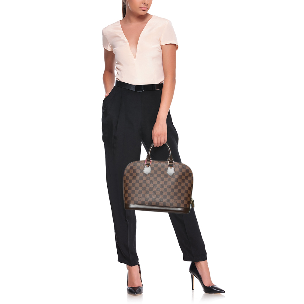 

Louis Vuitton Damier Ebene Canvas Alma PM Bag, Brown