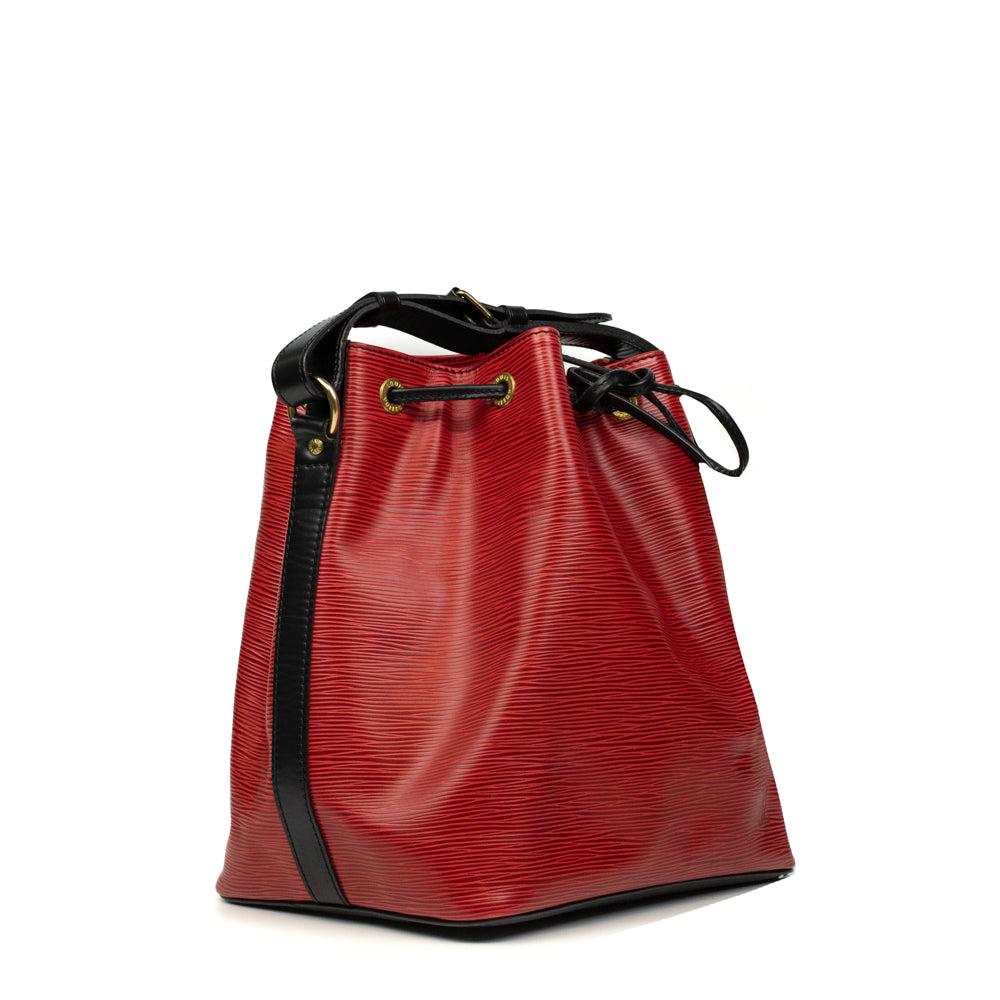 

Louis Vuitton Red Leather Noe Bucket Bag