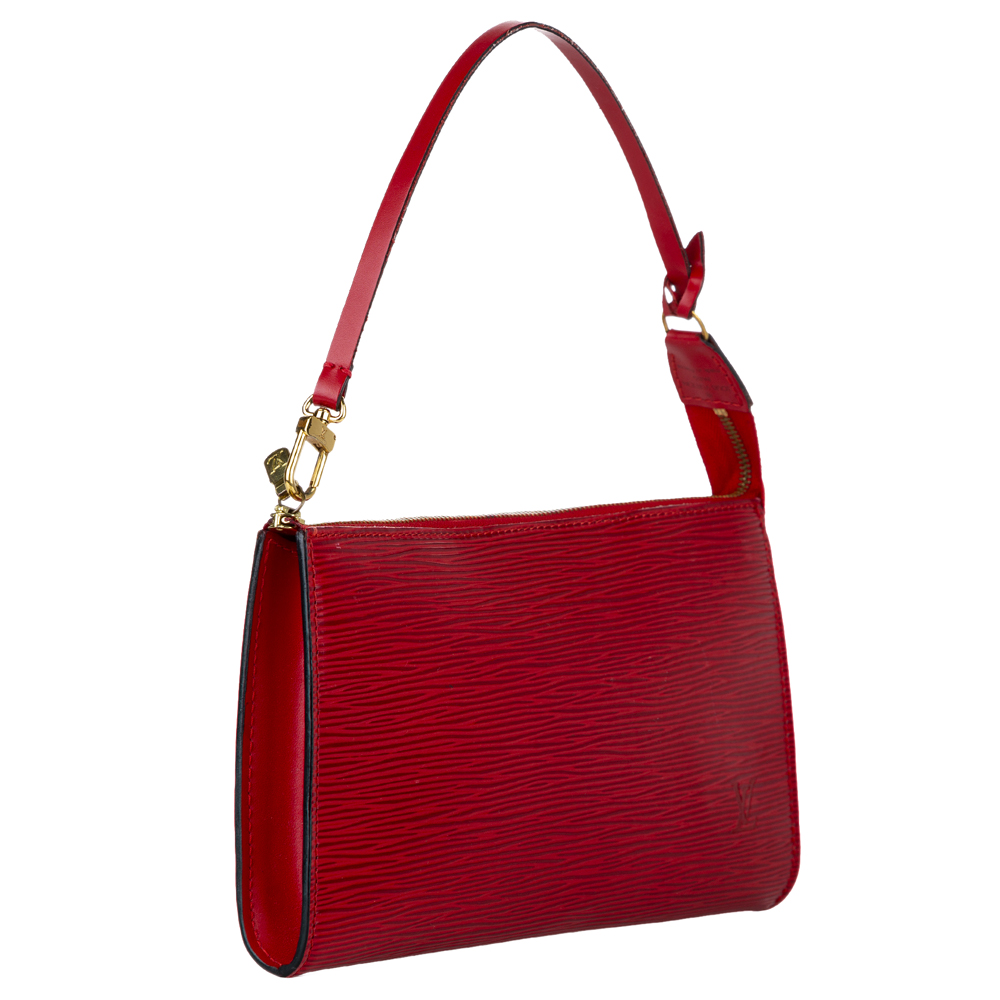 

Louis Vuitton Red Epi Leather Pochette Accessoires Bag