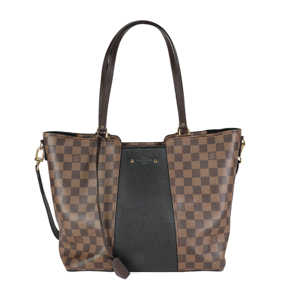 LOUIS VUITTON Jersey Damier Ebene Tote Bag Black