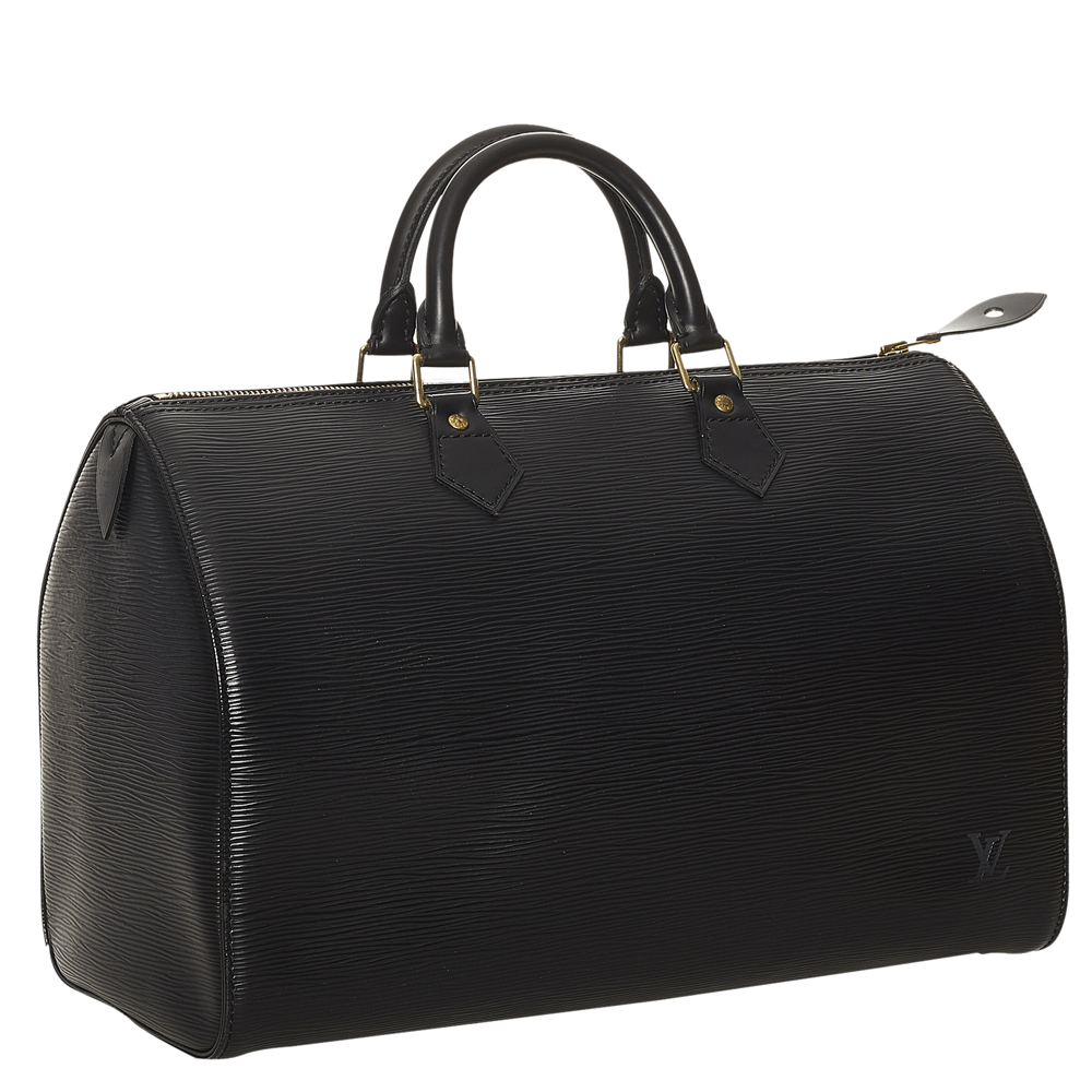 

Louis Vuitton Black Epi Leather Speedy 25 Satchel Bag