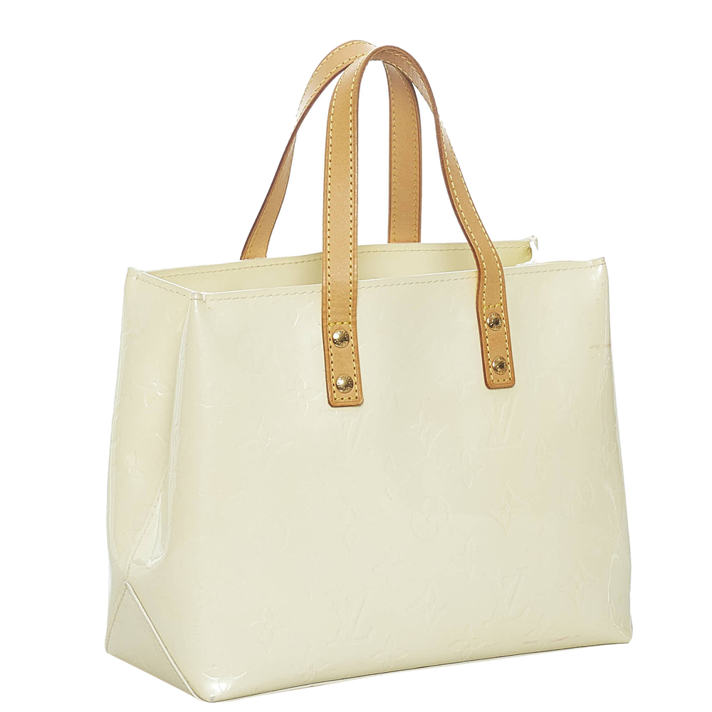 

Louis Vuitton White Vernis Leather Reade PM Tote Bag