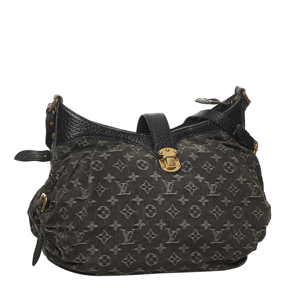 

Louis Vuitton Grey Monogram Denim Fabric Mahina  Shoulder Bag, Black