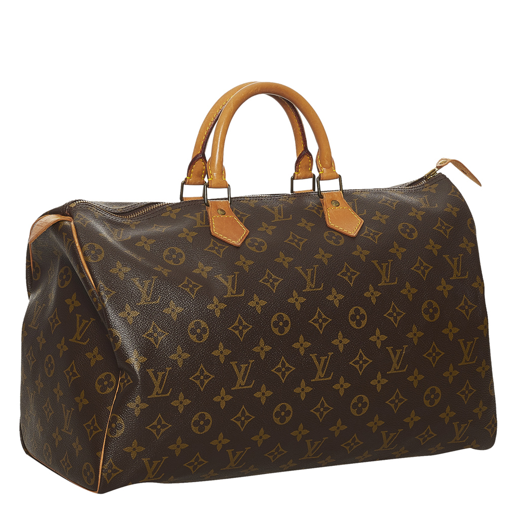 

Louis Vuitton Brown Monogram Canvas Speedy 40 Top Handle Bag