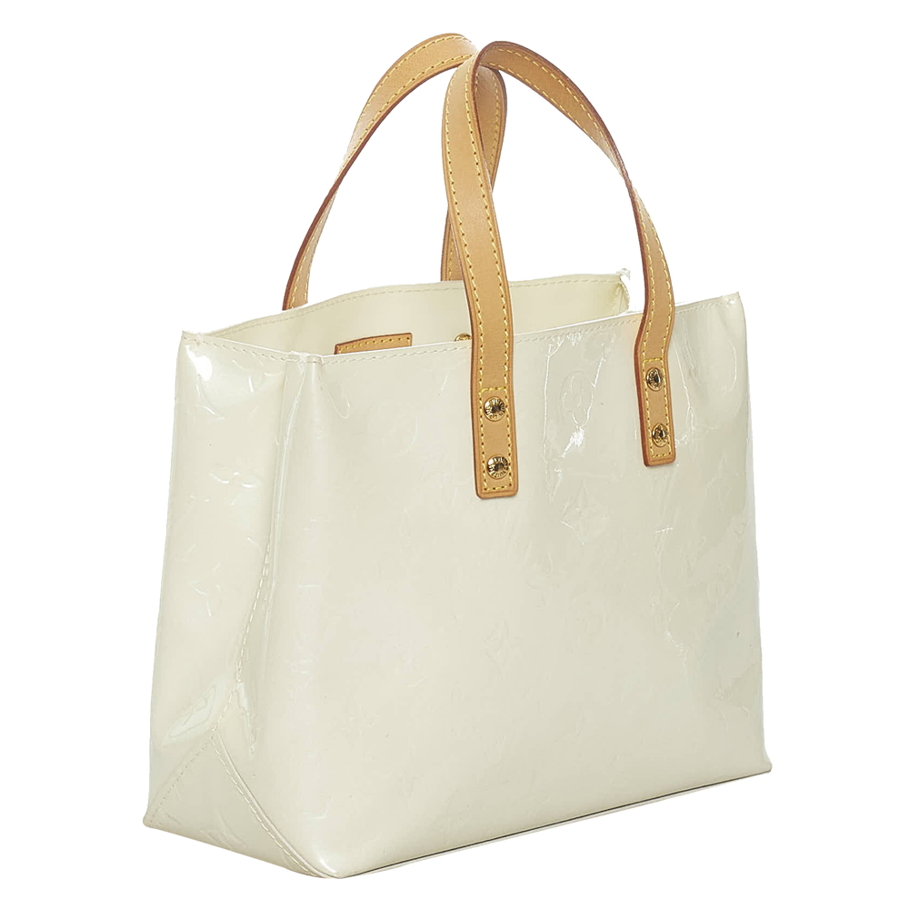 

Louis Vuitton White Vernis Leather Reade PM Tote Bag