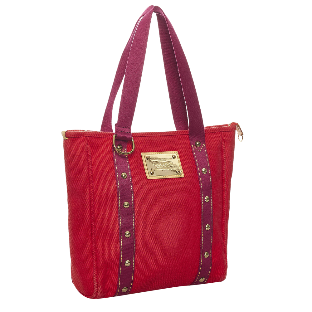 

Louis Vuitton Red Canvas Fabric Antigua Cabas MM Tote Bag, Purple