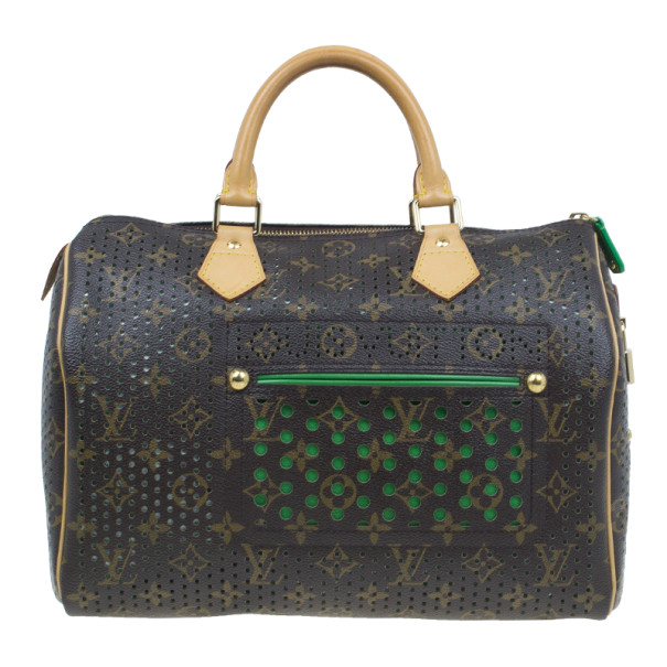Louis Vuitton Green Perforated Monogram Canvas Speedy 30 Bag Limited ...