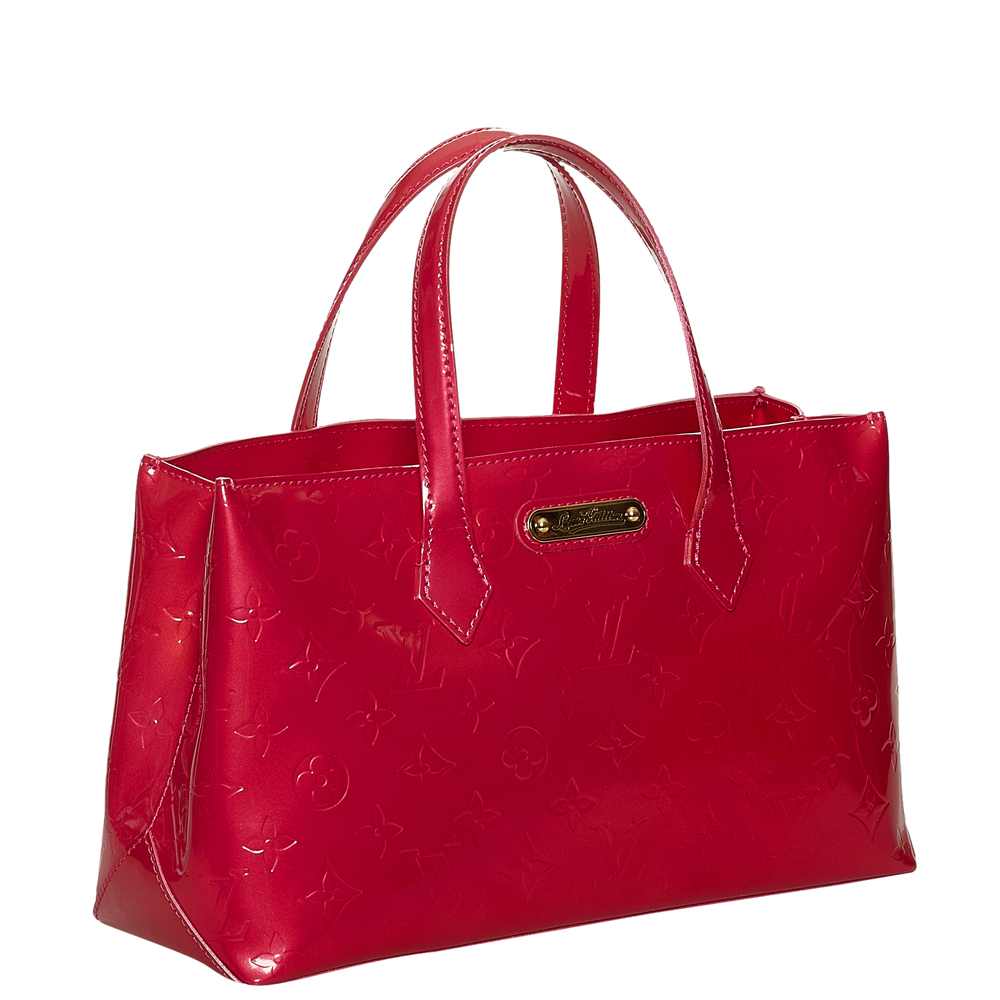 

Louis Vuitton Red Vernis Leather Wilshire PM Satchel Bag