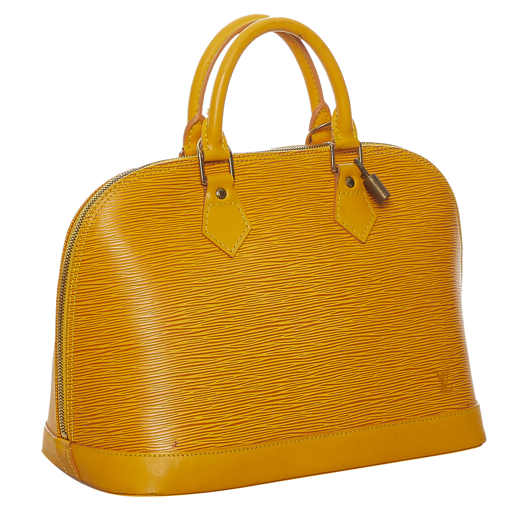 

Louis Vuitton Yellow Epi Leather Alma PM Bag