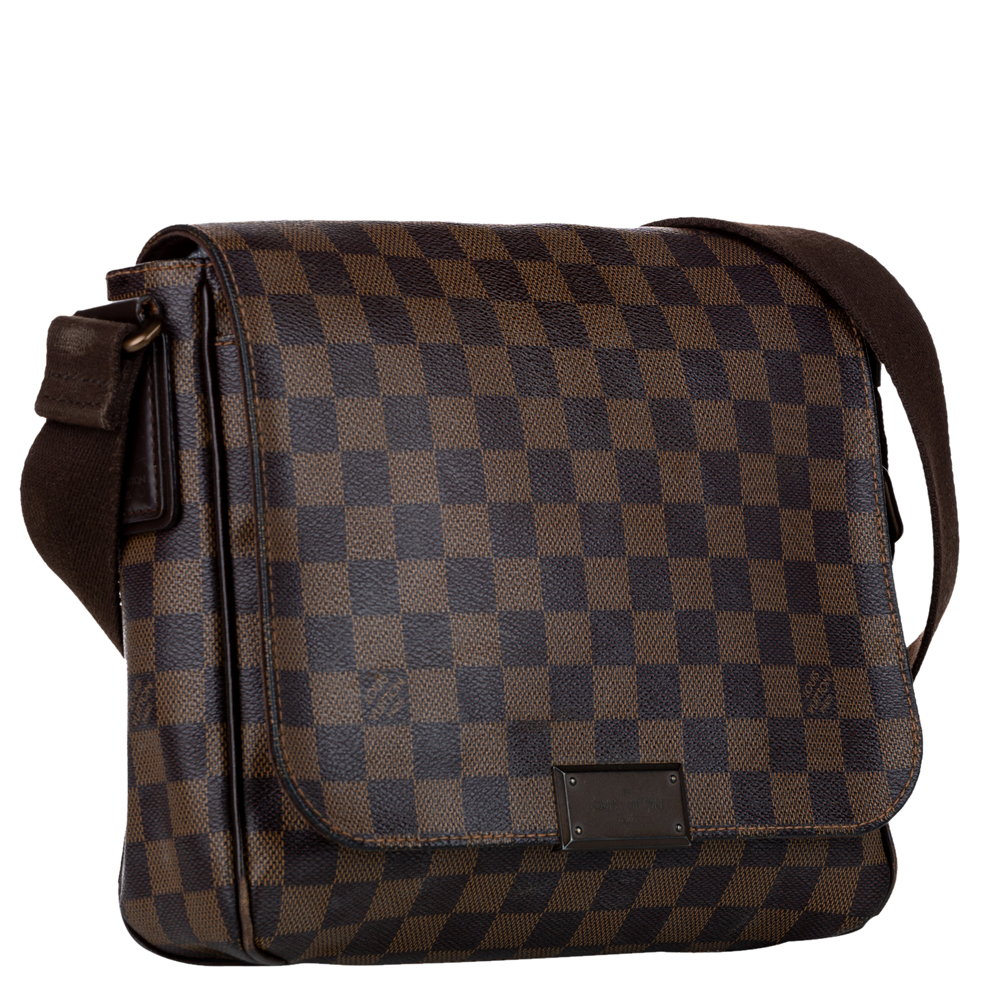 

Louis Vuitton Damier Ebene Canvas District Bag, Brown
