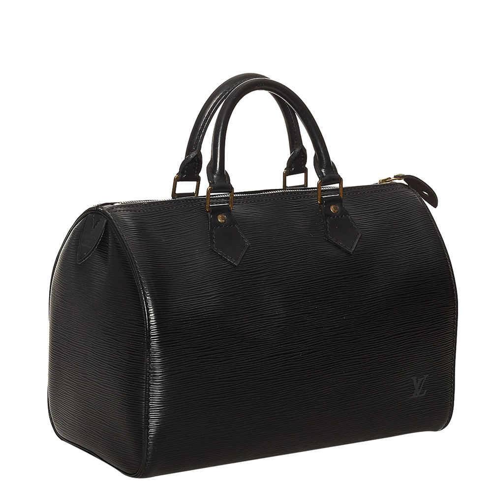 

Louis Vuitton Black Epi Leather Speedy 30 Satchel Bag