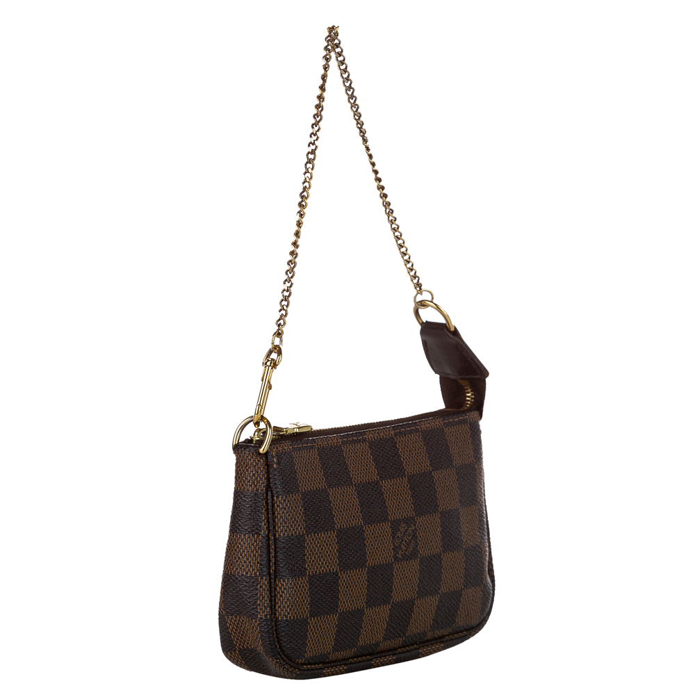 

Louis Vuitton Damier Ebene Canvas Mini Pochette Accessoires Bag, Brown