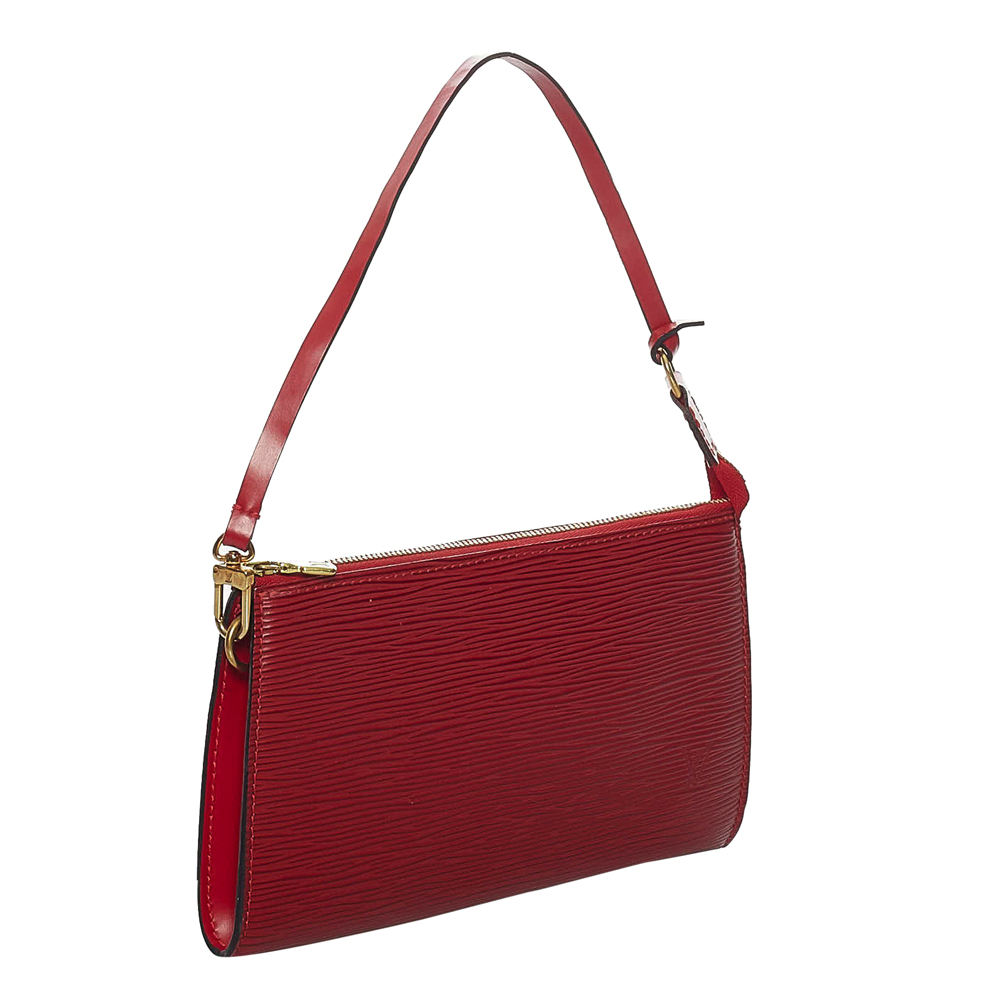 

Louis Vuitton Red Epi Leather Pochette Accessoires Bag