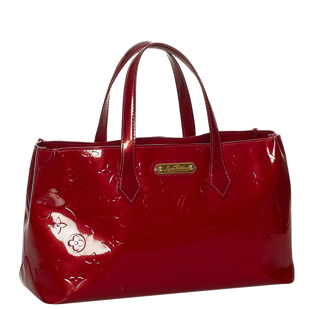 

Louis Vuitton Red Monogram Vernis Leather Wilshire PM Satchel Bag