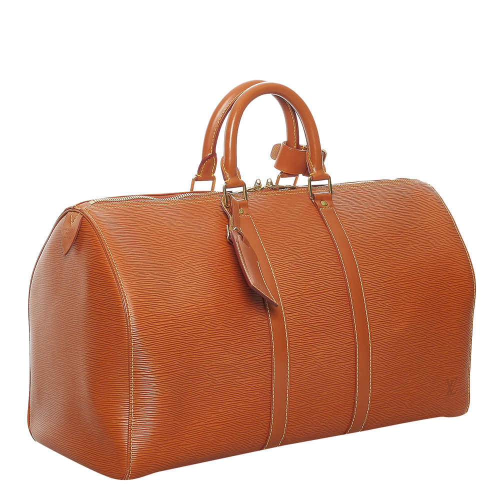 

Louis Vuitton Brown Epi Leather Keepall 45 Duffel Bag