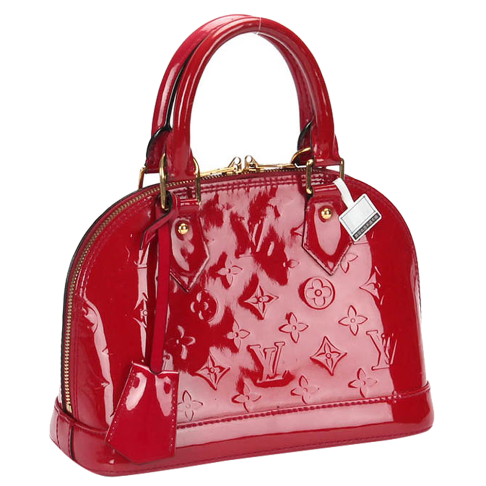 

Louis Vuitton Red Monogram Vernis Leather Alma BB Satchel Bag