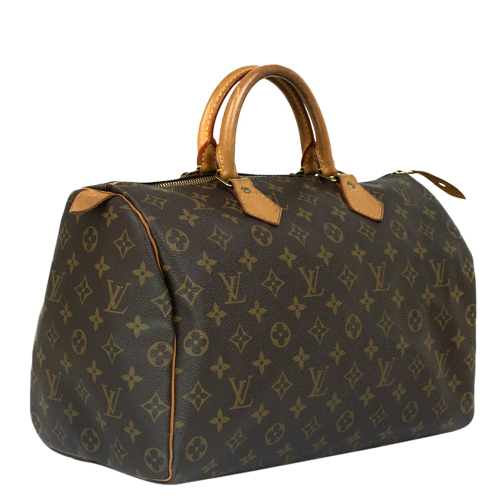 

Louis Vuitton Brown Monogram Canvas Speedy 35 Satchel Bag