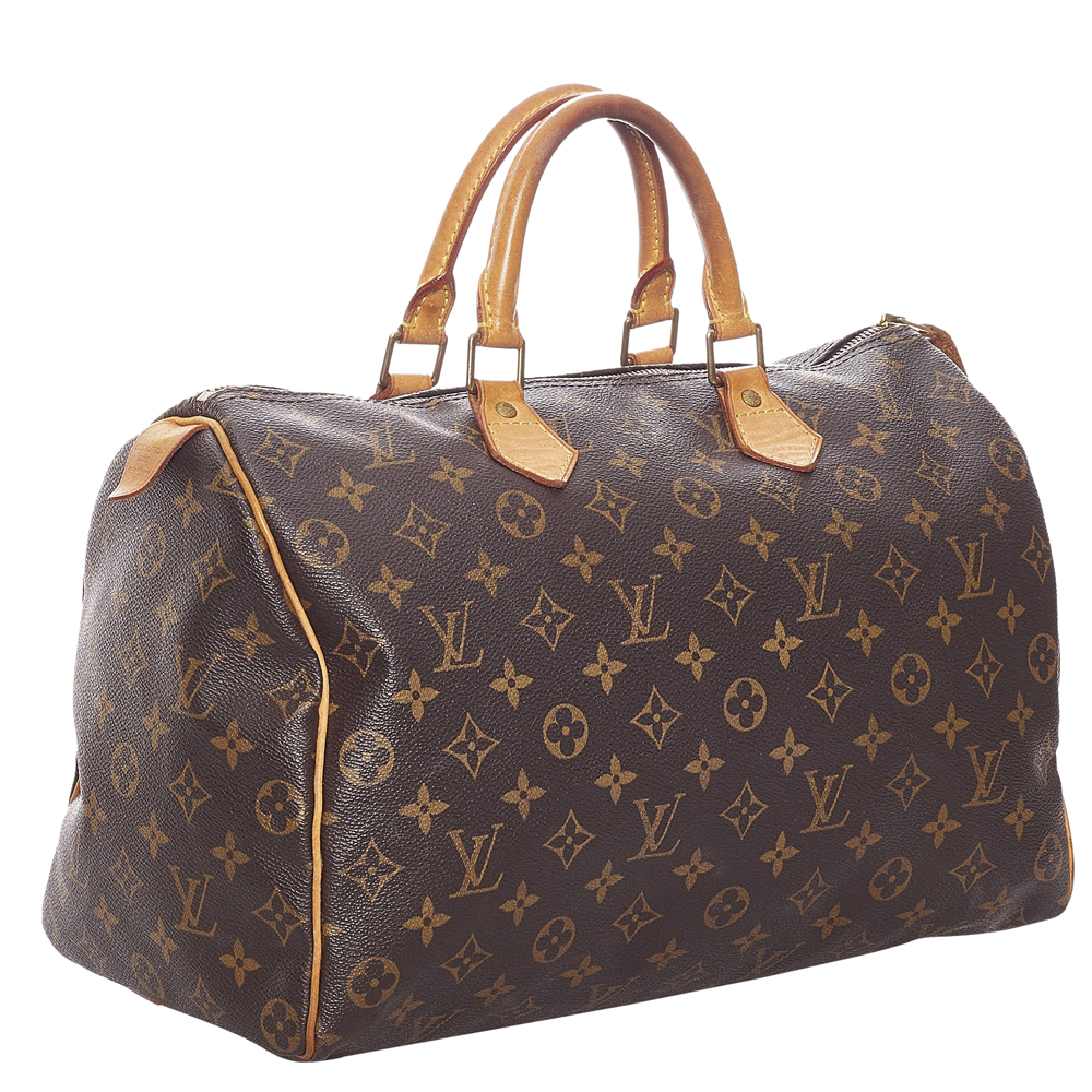 

Louis Vuitton Brown Monogram Canvas Speedy 35 Top Handle Bag