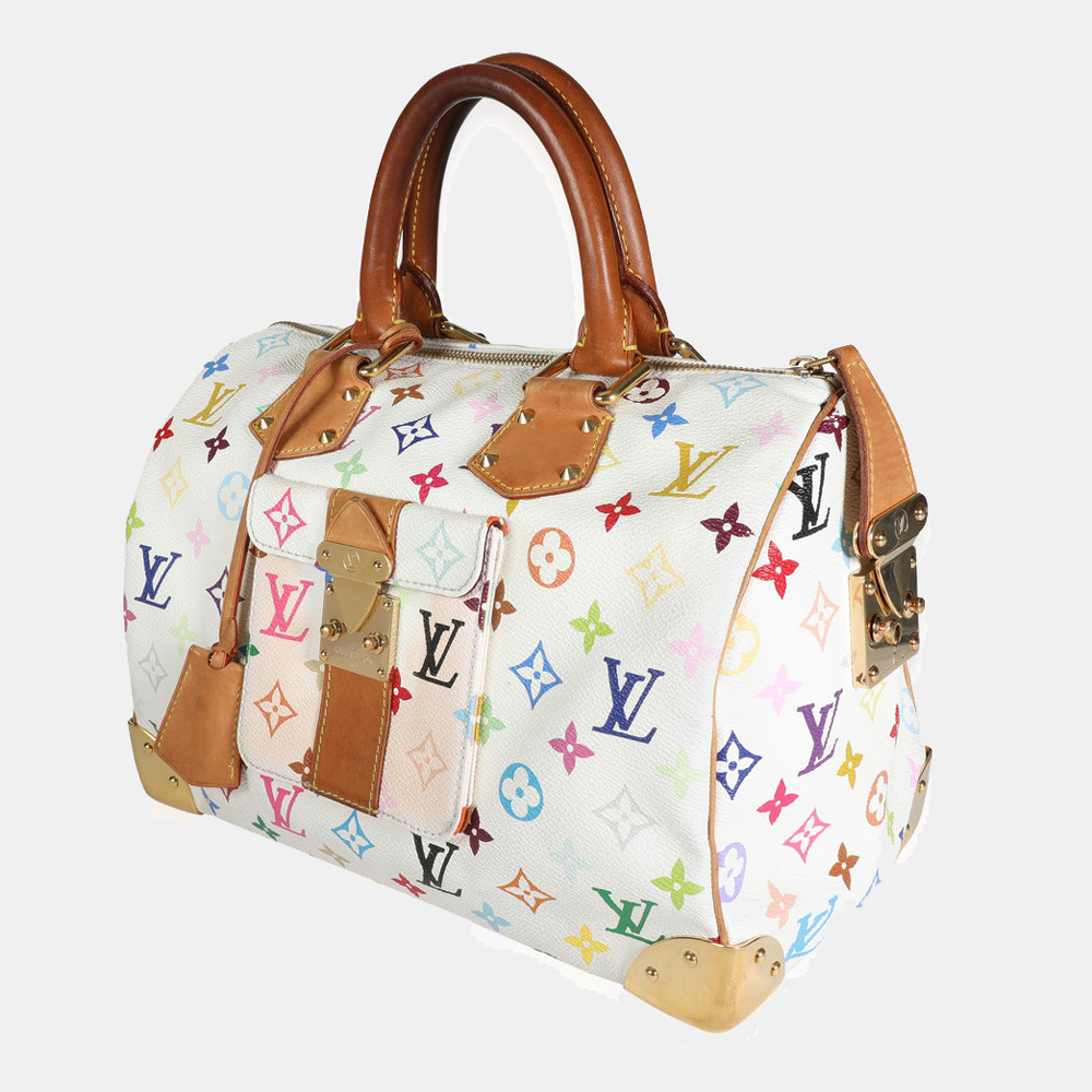 

Louis Vuitton Multi/White Monogram Canvas Speedy 30 Satchel Bag, Multicolor