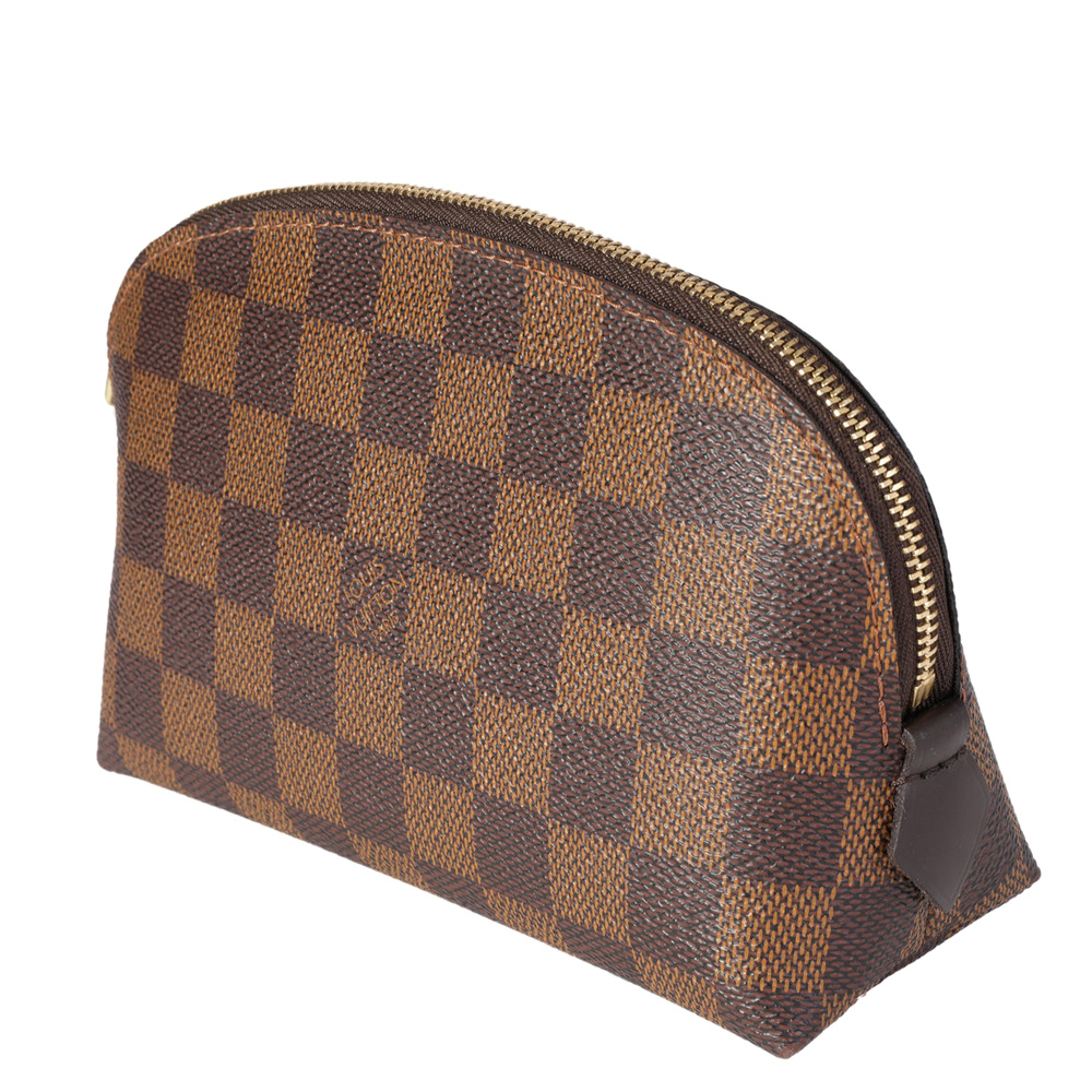 

Louis Vuitton Brown Damier Ebene Leather Cosmetic Clutch Bag