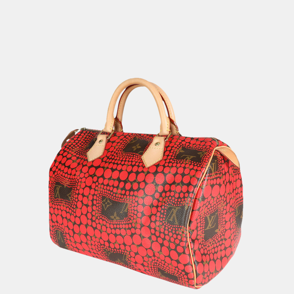 

Louis Vuitton x Yayoi Kusama Red Monogram Canvas Infinity Dots Speedy 30 Satchel Bag, Black