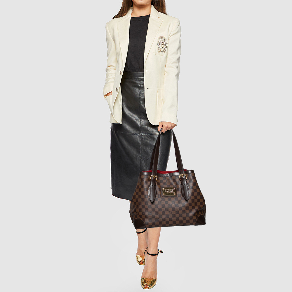 

Louis Vuitton Damier Ebene Canvas Hampstead PM Bag, Brown
