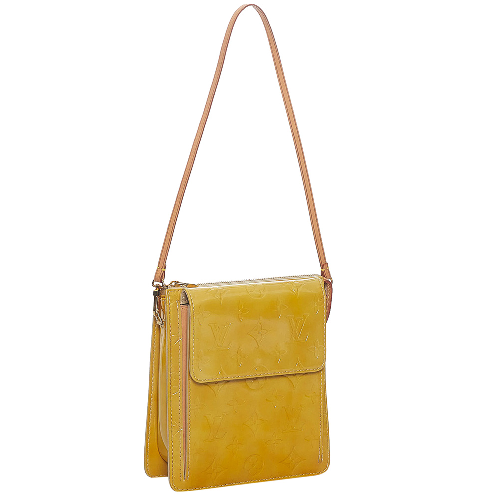 

Louis Vuitton Yellow Patent Leather Vernis Pochette Mott Shoulder Bag