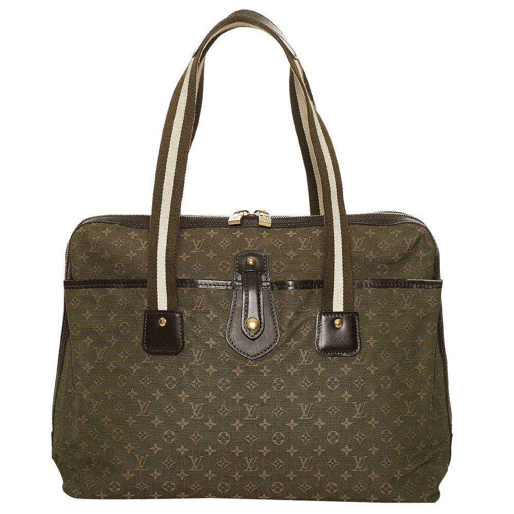 مملوكة مسبقًا Louis Vuitton Green Canvas Fabric Mini Lin Sac Mary Kate Shoulder Bag