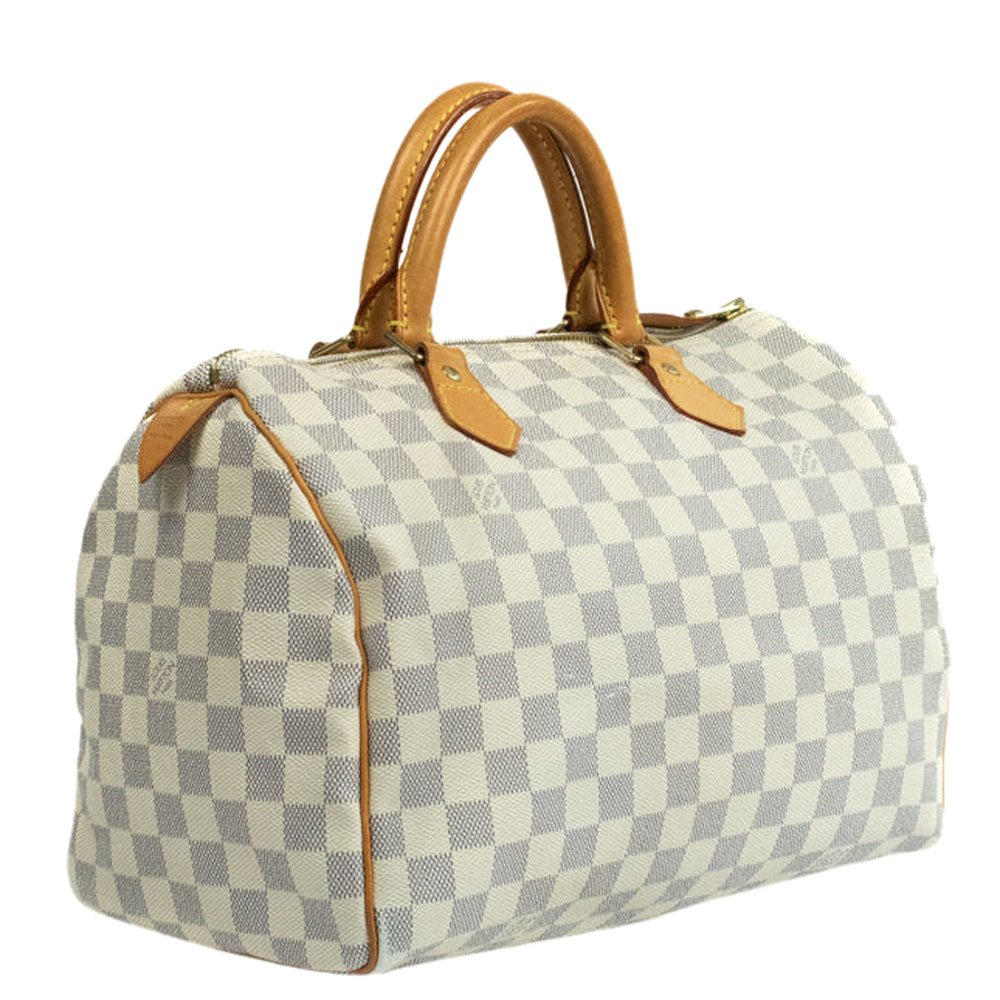 

LOUIS VUITTON Speedy Damier Shoulder bag in White Canvas, Grey