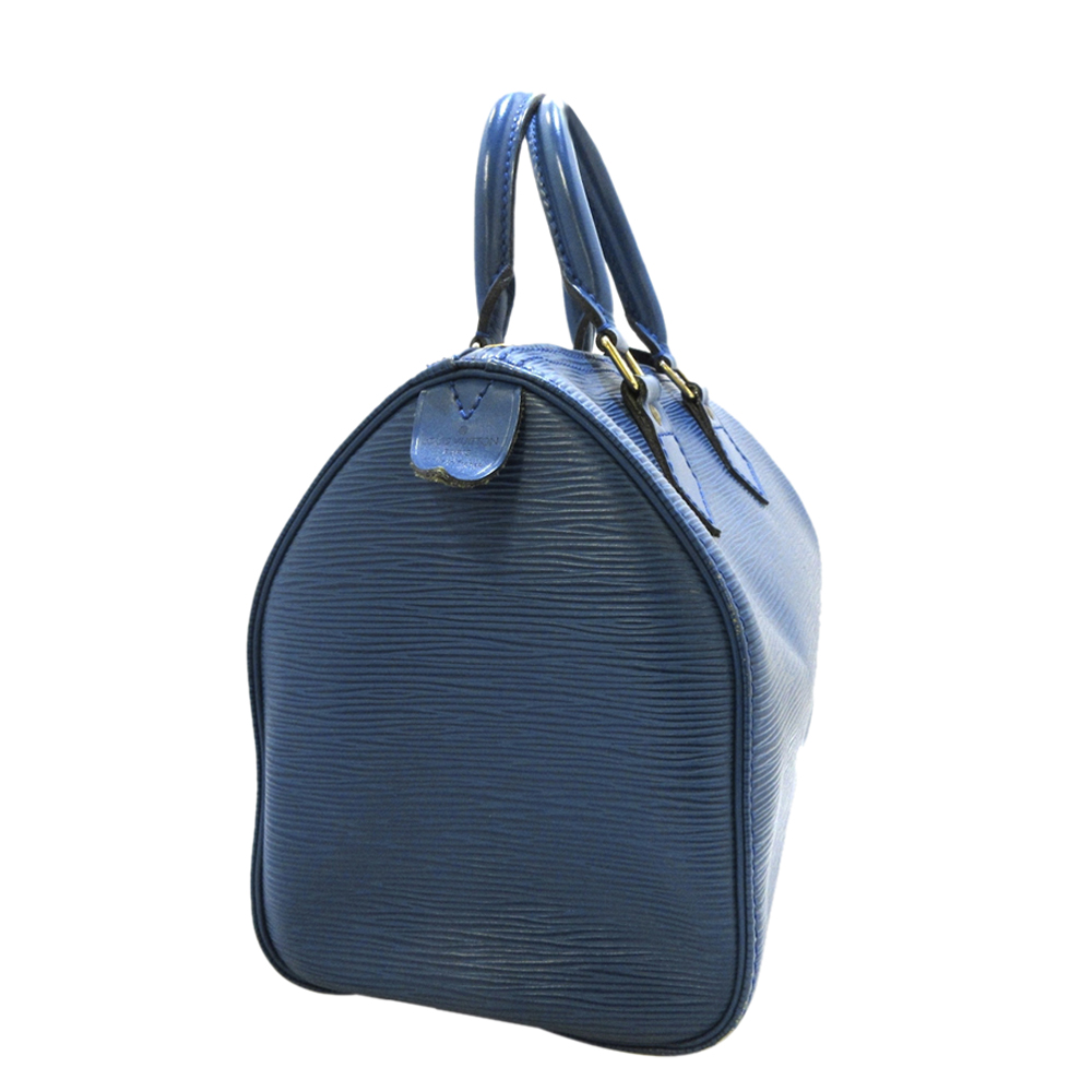 

Louis Vuitton Blue Epi Leather Speedy 25 Top Handle Bag