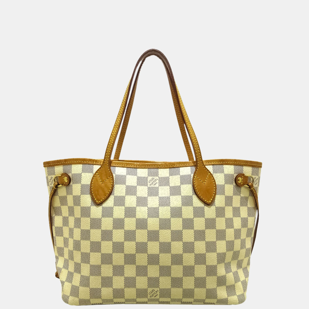 Louis Vuitton Bag Neverfull PM Plus Pochette Damier Azur coat canvas cream  blue