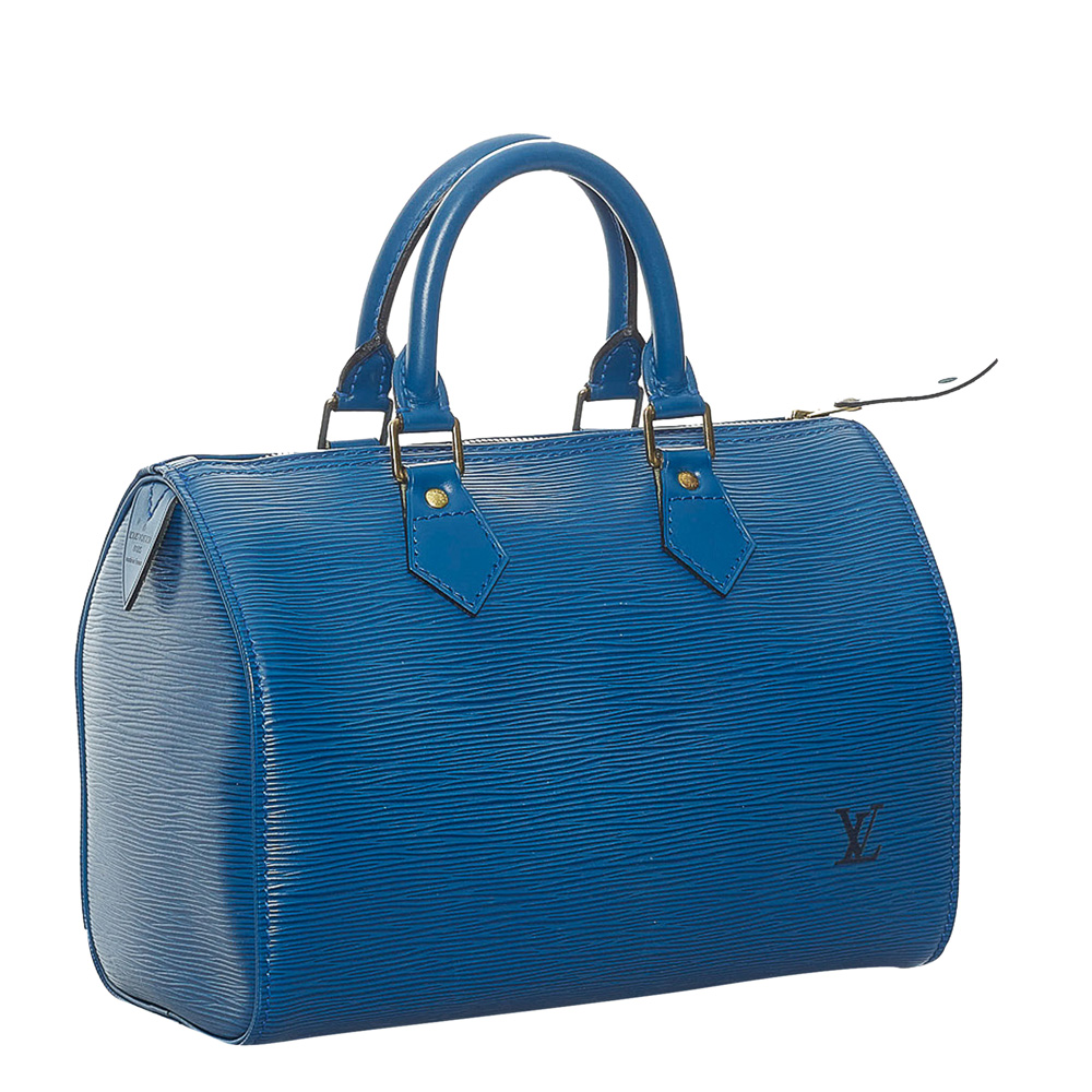 

Louis Vuitton Blue Epi Leather Speedy 25 Top Handle Bag