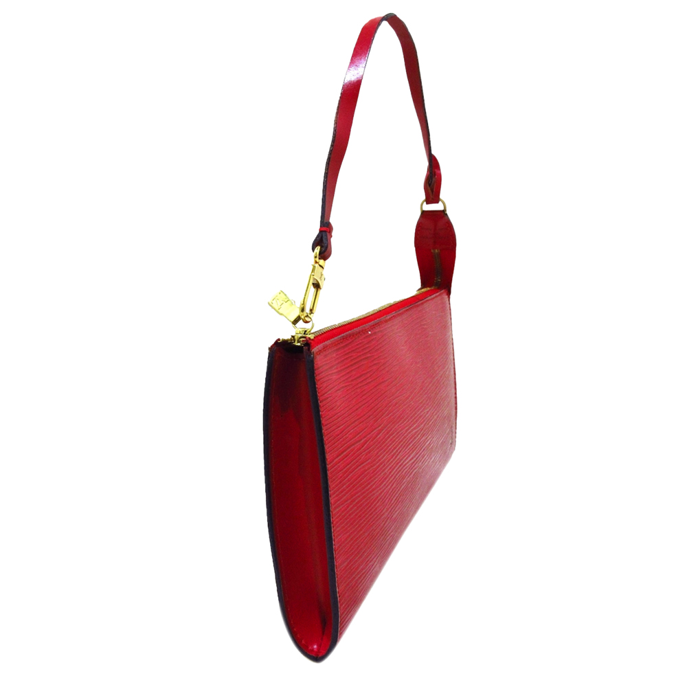 

Louis Vuitton Red Epi Leather Pochette Accessoires Bag