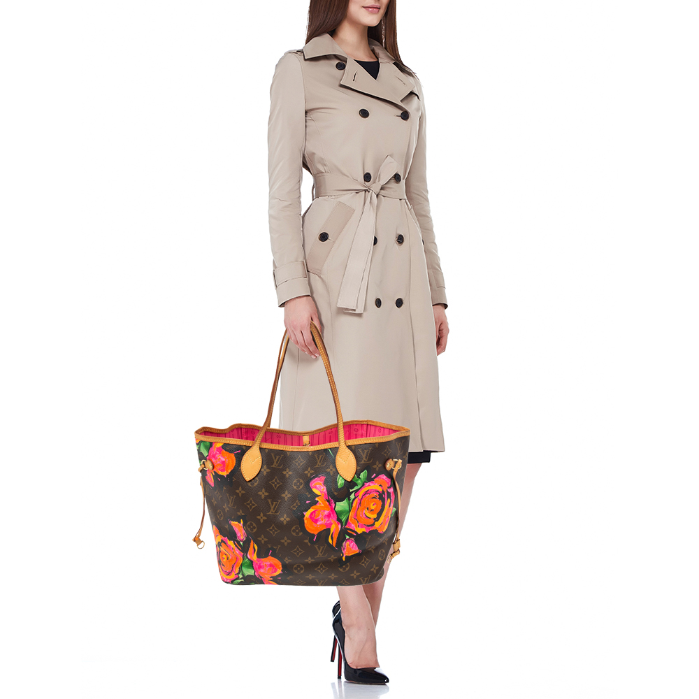 

Louis Vuitton Monogram Canvas Limited Edition Stephen Sprouse Roses Neverfull MM Bag, Brown