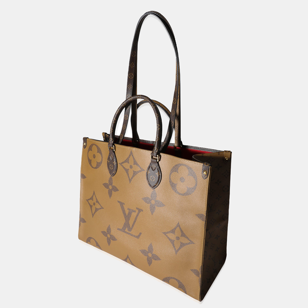 

Louis Vuitton Brown Canvas Monogram & Monogram Reverse Onthego GM Tote Bag