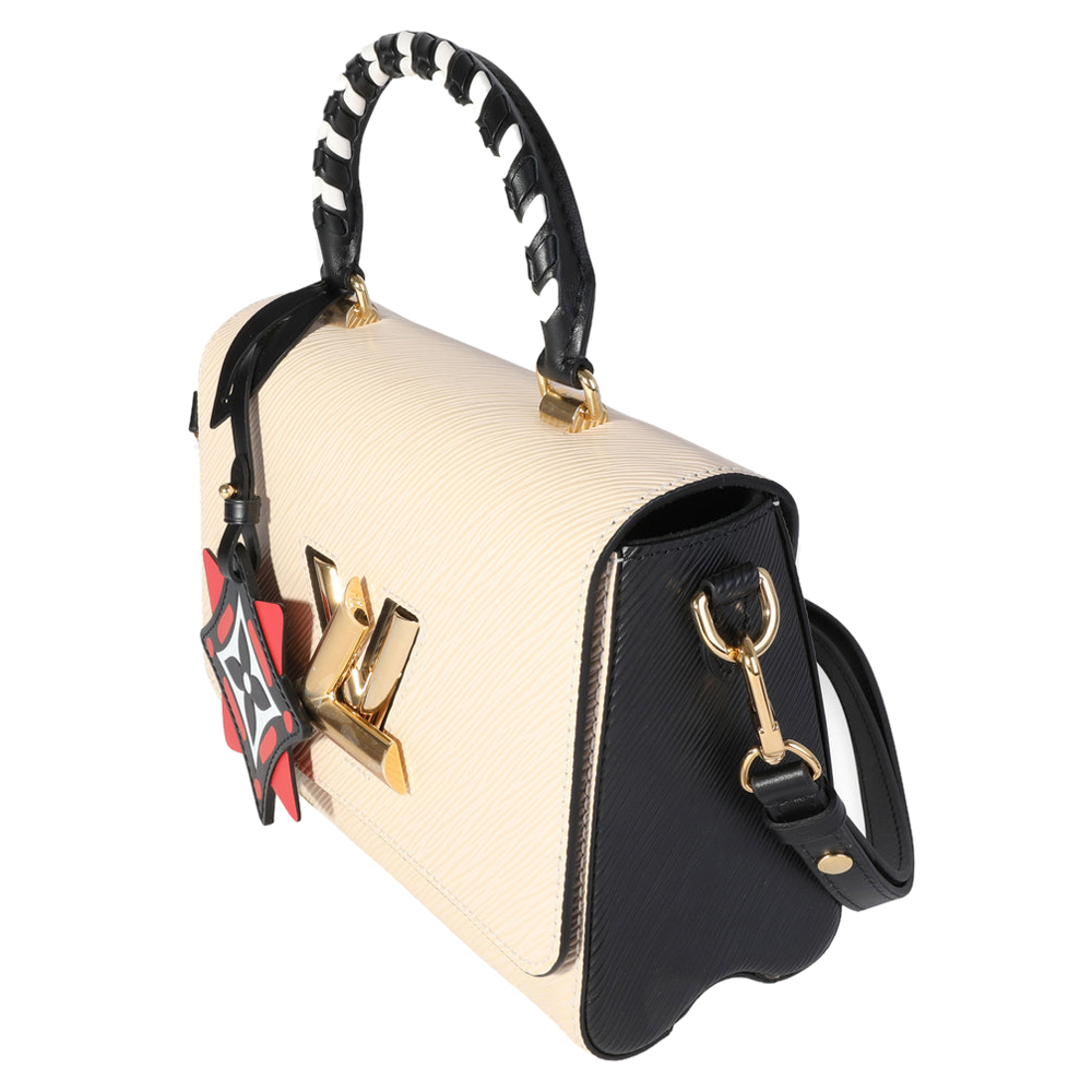 

Louis Vuitton Creme Black Epi Leather Crafty Twist MM Bag, Cream