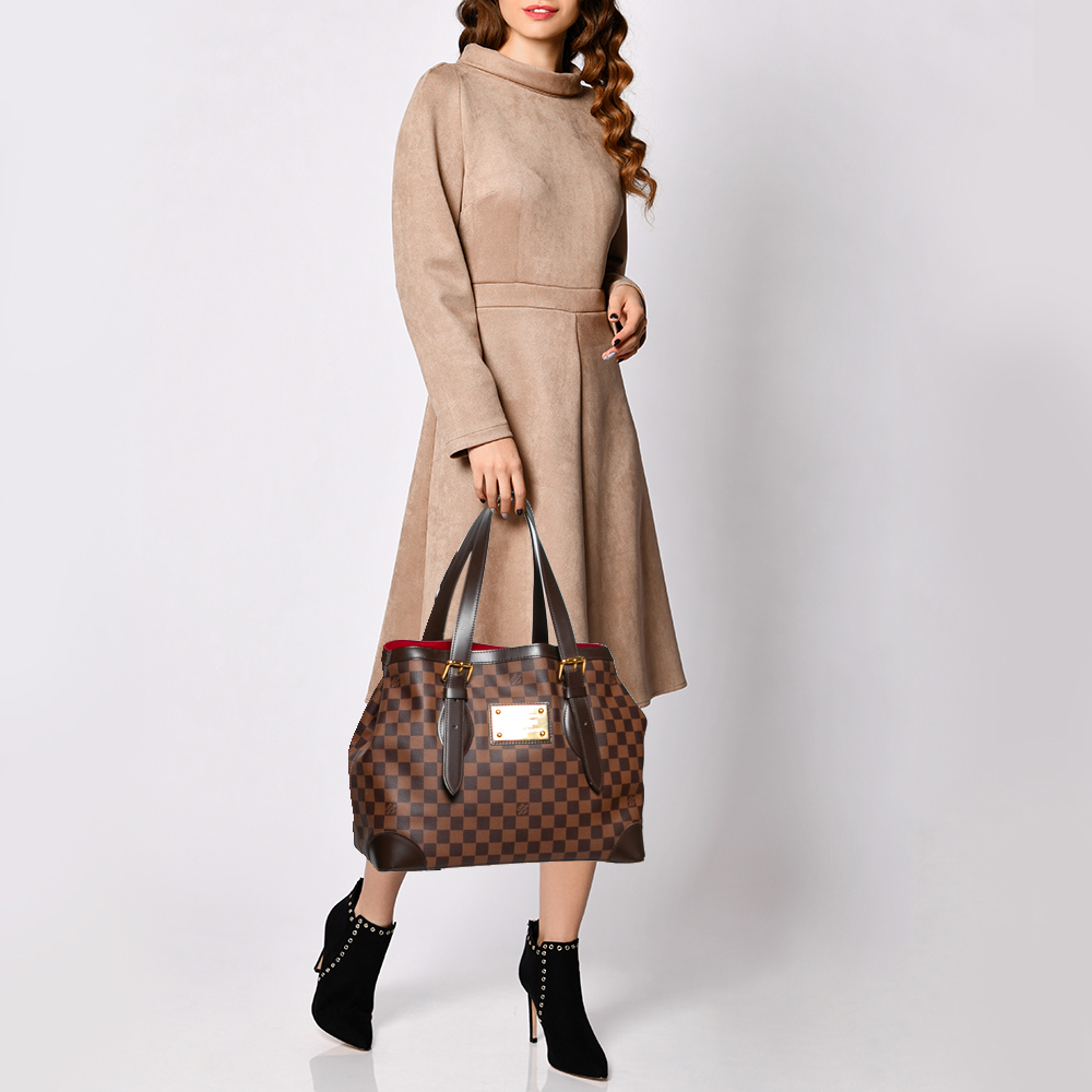 

Louis Vuitton Damier Ebene Canvas Hampstead MM Bag, Brown