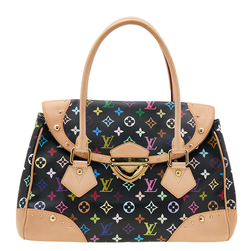 Louis Vuitton Black Monogram Multicolore Canvas Beverly GM Bag