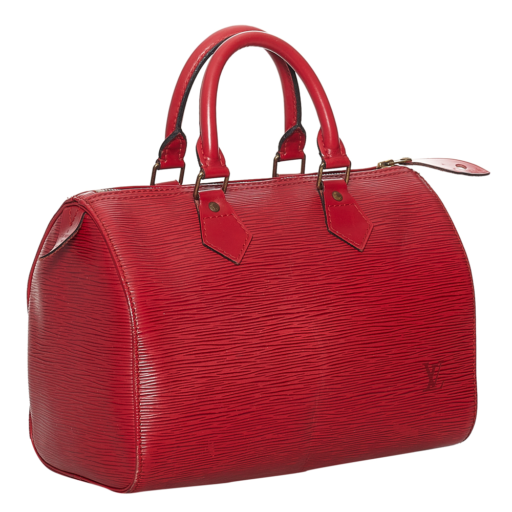 

Louis Vuitton Red Epi Leather Speedy 25 Bag