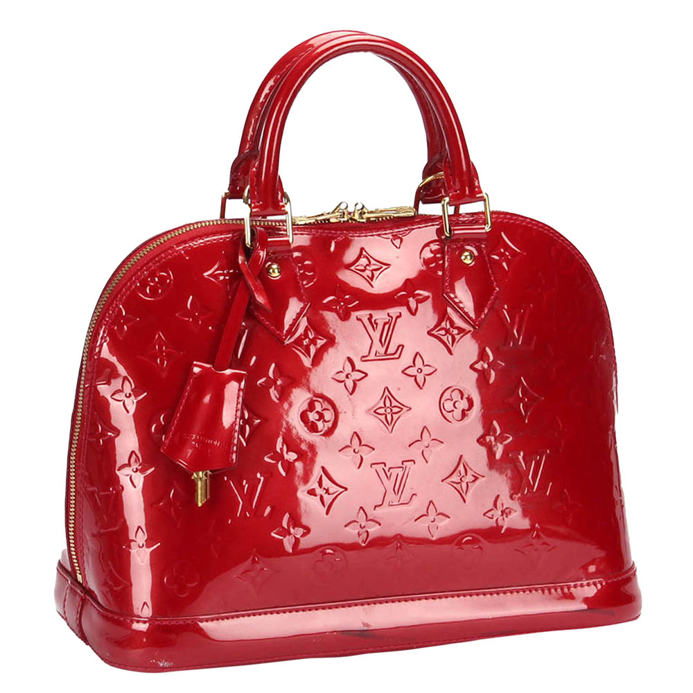 

Louis Vuitton Red Monogram Vernis Alma PM Bag