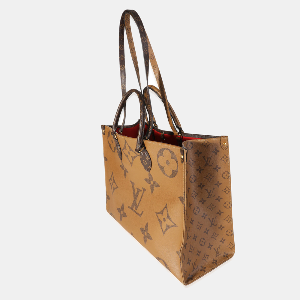 

Louis Vuitton Monogram Reverse Giant Canvas Onthego GM Bag, Brown