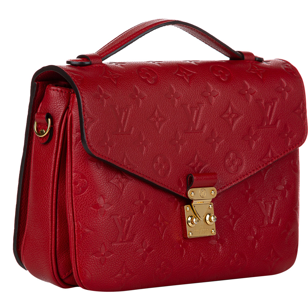 

Louis Vuitton Red Monogram Empreinte Leather Pochette Metis Bag