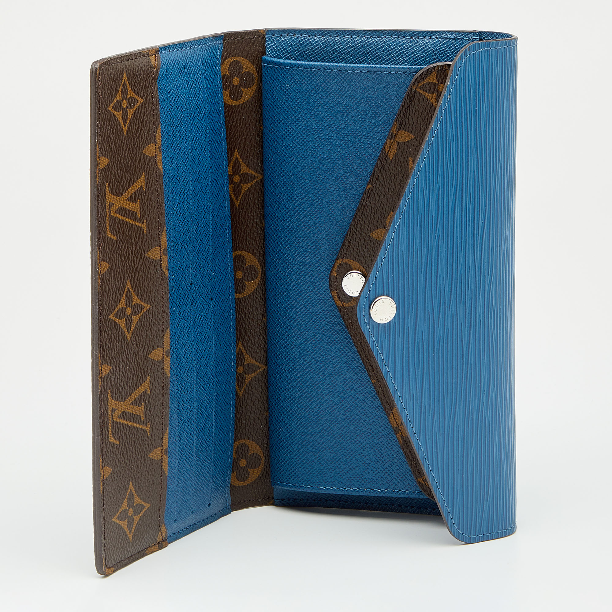 

Louis Vuitton Saphir Epi Leather and Monogram Canvas Marie-Lou Long Wallet, Blue
