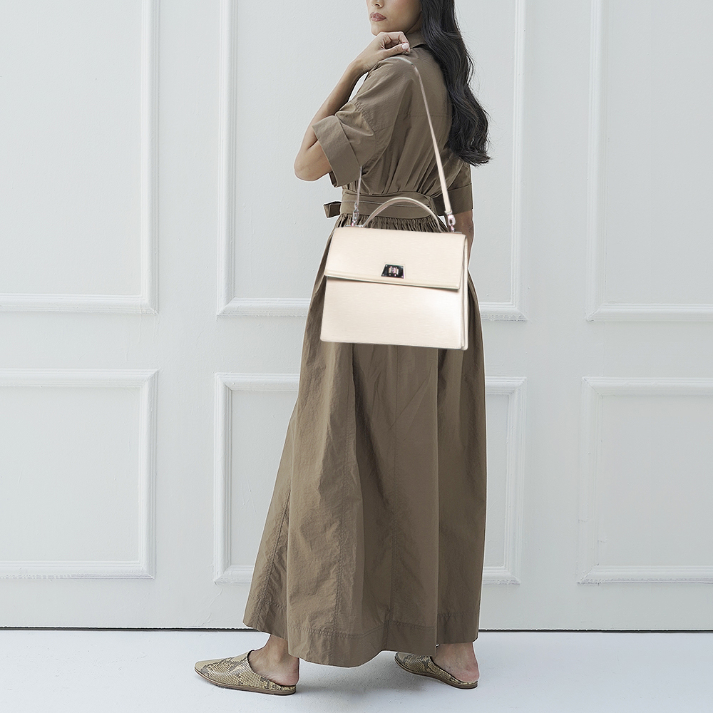 

Louis Vuitton Jaune Pale Epi Leather Sevigne GM Bag, White